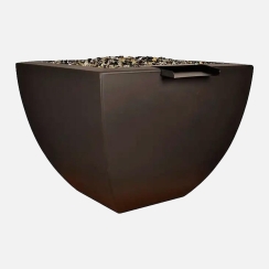 Fire By Design 30 x 24 Inch Legacy Square Vase Gas Fire and Water Bowl with Stainless Burner - 120V