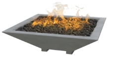 Fire By Design 36 Inch Oblique Square Gas Fire Bowl - 24V Electronic Ignition