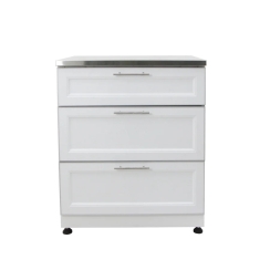 Blue Sky 30 Inch Three-Drawer White Shaker Outdoor Kitchen Cabinet