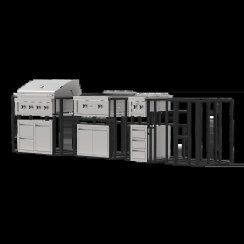 Videl Signature Collection 4 with Grill -  Griddle -  Side Burner -  Doors -  Drawers and Knock Down Island