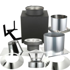 AllFuel HST Multi-Story Kit with Spark Guard Chimney Cap and Pitch Flashing - 6 Inch Diameter