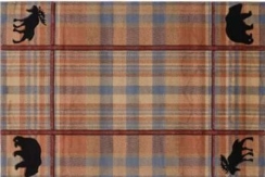Goods of the Woods 32 x 52 Inch Bear and Moose Plaid Hearth Rug