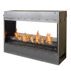 Fire Garden 64 Inch Two-Sided Outdoor Linear Gas Fireplace