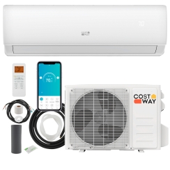 Costway 23K BTU R-32 EchoCool Series WiFi-Enabled Single-Zone Ductless Mini Split Package - 208/230V