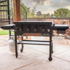 Blackstone 36 Inch Dual Side Shelf Propane Griddle with Hard Cover and Omnivore Technology