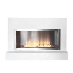 The Outdoor Plus RTF 96 Inch Huntington Outdoor Gas Fireplace - Flame Sense Match Lit