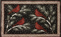 Goods of the Woods 30 x 50 Inch Vista II Winter Cardinals Hearth Rug