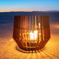 The Outdoor Plus 48 Inch Corten Steel Sol Fire Sculpture - Match Light