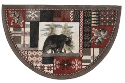 Goods of the Woods 42 x 26 Inch Frontier Mountain Bear Lodge Half-Round Polypropylene Hearth Rug