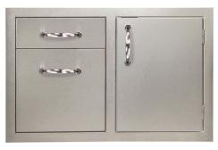 Artisan 32 Inch Stainless Steel Soft-Close Door and Double Drawer Combo