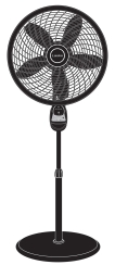 Lasko Cyclone Black 18 Inch Pedestal Fan with Remote