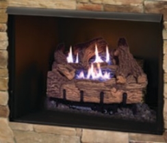 EverWarm 30 Inch Gas Burner and Palmetto Oak Logs with BUF42A Firebox - Millivolt