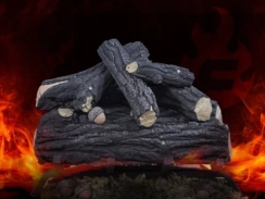 Formation Creation 18 Inch Country Oak Deluxe Weathered Gas Log Set with Burner