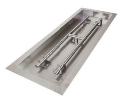 Athena Fire Products 24 Inch Drop-In Rectangular Gas Fire Pit Burner and Pan