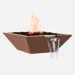 Fire By Design 28 Inch FPR Copper Square Gas Fire and Water Bowl - Manual Ignition