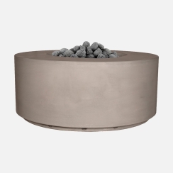 Fire By Design 66 Inch Manhattan Cylindrical Brass Burner Gas Fire Pit - Battery Ignition