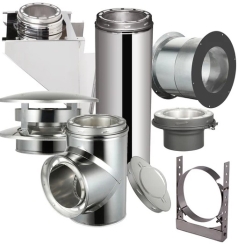 AllFuel HST Through the Wall Kit with Flat Top Chimney Cap - 6 Inch Diameter