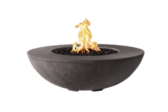 Pyromania Fire Features 54 Inch Vessel Glass Fiber Reinforced Concrete Gas Fire Bowl