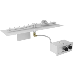 HPC 24 Inch Flat Linear Gas Fire Pit Insert with Push Button Ignition