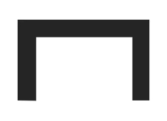 Empire 44 Inch Matte Black 3-Sided Medium Surround for Rainier Fireplace Insert