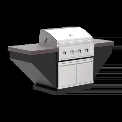 Videl 84 Inch Legacy Outdoor Kitchen Island with 36 Inch Gran Fuego 4 Burner Grill