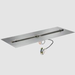 Outdoor Greatroom Company 64 x 24 Inch Crystal Fire Plus Linear Gas Fire Pit Burner with Plate