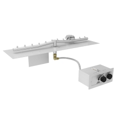 HPC 36 Inch Flat Linear Gas Fire Pit Insert with Push Button Ignition