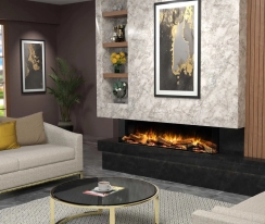 Flamerite Fires 60 Inch E-FX 1500 Linear Built in Electric Fireplace with Remote and Glowing Logs