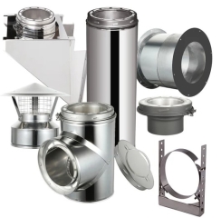 AllFuel HST Adjustable Through the Wall Kit with Spark Guard Chimney Cap - 6 Inch Diameter