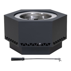 Sunjoy 26 Inch Lawrence Hexagonal Smokeless Wood Burning Fire Pit