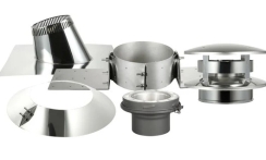 AllFuel HST Roof Support Kit with Flat Top Chimney Cap and Flashing - 6 Inch Diameter