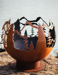 Fire Pit Art 36 Inch Mountain Vista Gas Fire Pit - AWEIS