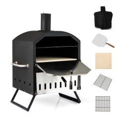 Costway 17 Inch Tabletop Woodburning Outdoor Pizza Oven