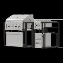 Videl Signature Collection 3 with Grill -  Griddle -  Double Doors -  Drawers and Knock Down Island