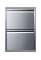 Memphis Grills 21 Inch Stainless Steel Double Access Drawer Stack with Soft Close