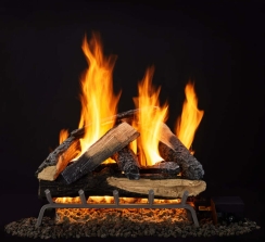Monessen 24 Inch Kindled Stack Vented Gas Log Set