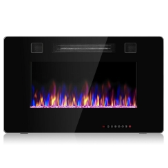 Costway 30 Inch Ultra Thin Wall Mount or Recessed Linear Electric Fireplace