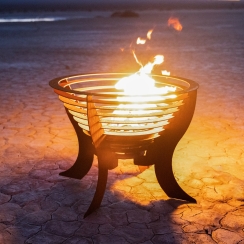 The Outdoor Plus 24 Inch Corten Steel Saturn Fire Sculpture - Plug and Play