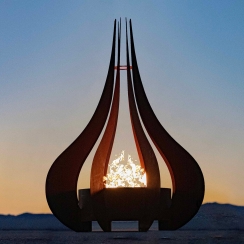 The Outdoor Plus 36 Inch Corten Steel Comet Fire Sculpture - Match Light