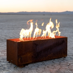 The Outdoor Plus 48 Inch Corten Steel Shuttle Fire Sculpture - Match Light