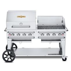 Crown Verity 60 Inch Mobile Rental Roll-Dome and Windguard Propane Grill