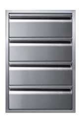 Memphis Grills 21 Inch Stainless Steel Quadruple Access Drawer Stack with Soft Close