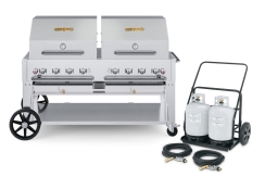 Crown Verity 60 Inch Double Roll-Dome Mobile Propane Grill and Tank Cart