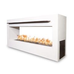 The Outdoor Plus RTF 96 Inch Williams Outdoor See Thru Scupper Gas Fireplace - Match Lit