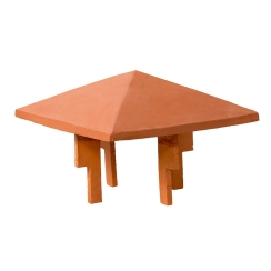 Superior Clay Square Glazed Rain Guard for Classic Chimney Pots