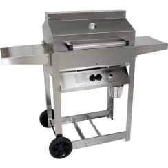 Phoenix Grills 26 Inch Riveted Series Gas Smoker Grill on Portable Open Cart Base