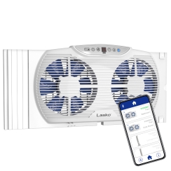 Lasko 24 Inch Residential Twin Window Fan with Bluetooth Connectivity