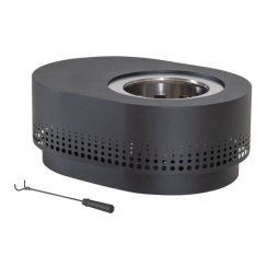 Sunjoy 38 Inch Oval Halton Smokeless Wood Burning Fire Pit