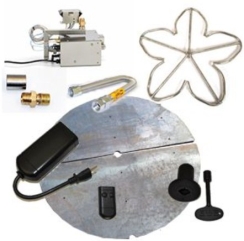 The Fire Pit Gallery 34 Inch Electronic Ignition Gas Fire Pit Kit with Round Pan