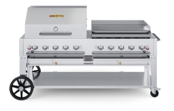 Crown Verity 72 Inch Roll-Dome and Griddle Package Mobile Gas Grill
